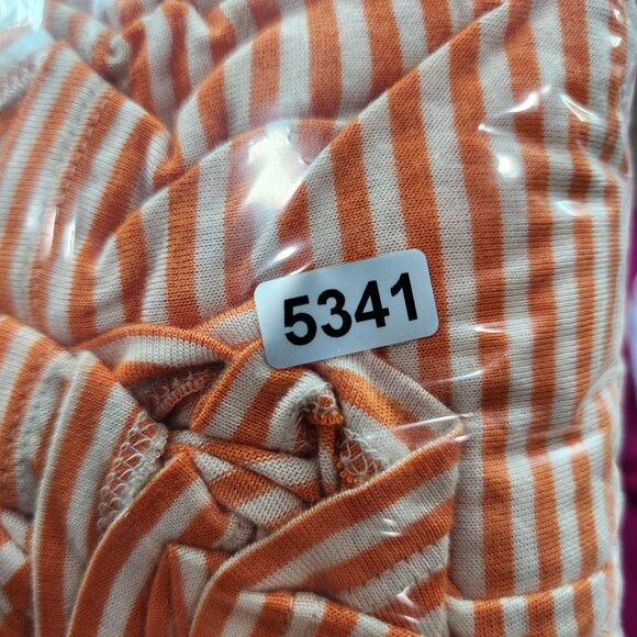 Women's BCBGMAXAZRIA Strapless Orange & White Striped Dress  Size M - Picture 11 of 11